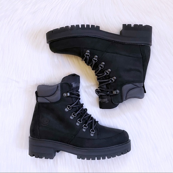 Timberland Women’s Courmayeur Valley Black Waterproof Hiker Boots - Picture 4 of 8